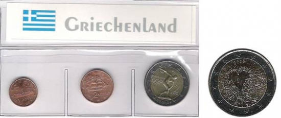 Kleinmünzen "Griechenland 2004" inkl. 2€ Münze Finnland 2008