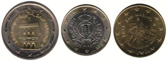 San Marino 50 C., 1 und 2 Euro