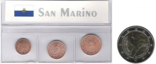 Kleinmünzen "San Marino 2004"" inkl. 2€ Münze Slowenienn 2008