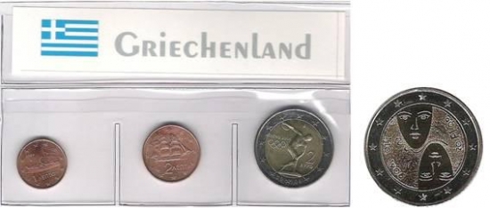 Kleinmünzen "Griechenland 2004" inkl. 2€ Münze Finnland 2006