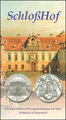 Münzfolder "Schloss Hof" mit 10 Euro Silbermünze