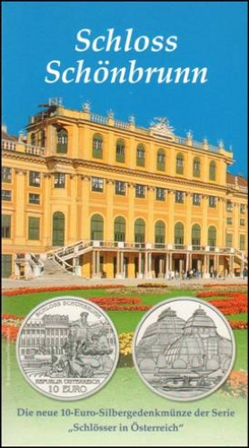 Münzfolder "Schloss Schönbrunn" mit 10 Euro Silbermünze