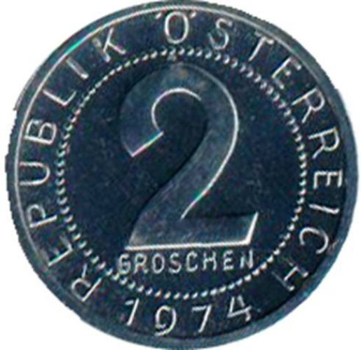 2 Groschen stgl. 1974