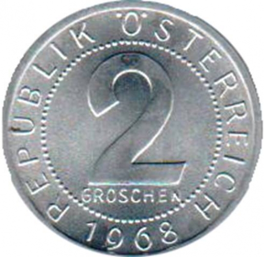 2 Groschen stgl. 1968