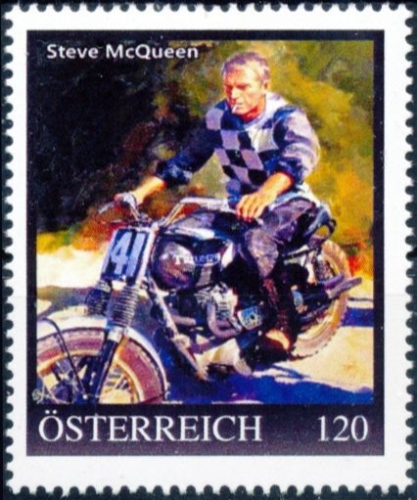8163056 - PM - Personalisierte Marke - Steve McQueen - Triumph - Motorrad - Gemälde - Postfrisch **  - Differenzbesteuert gem. § 24 UStG