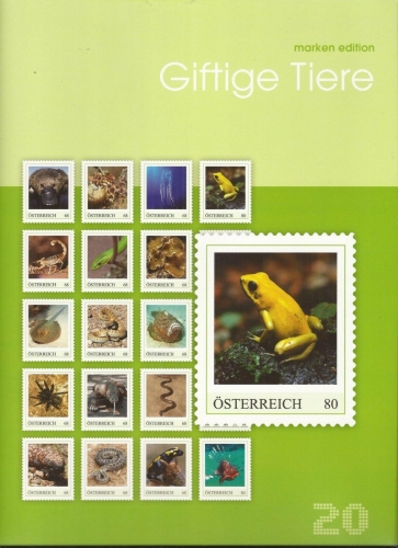 2016 - Marken Edition 20 - Giftige Tiere - Postfrisch ** / DB / Kommissionsverkauf "BH"