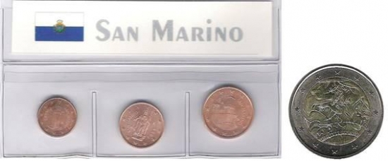 Kleinmünzen "San Marino 2004" inkl. 2€ Münze Italien 2008