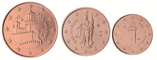 San Marino 1, 2 und 5 Cent 2006