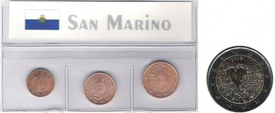 Kleinmünzen "San Marino 2004"" inkl. 2€ Münze Finnland 2008