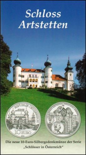 Münzfolder "Schloss Artstetten" mit 10 Euro Silbermünze