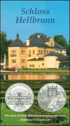 Münzfolder "Schloss Hellbrunn" mit 10 Euro Silbermünze