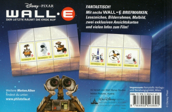 Markenheft - Marken.Album - Disney - Pixar - WALL.E - Der letzte räumt die Erde auf / DB / Kommissionsverkauf "BH" - MH1 -