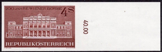 Österreich - ANK 1397 U. ungezähnt - 200 Jahre Wiener Börse - Fotoattest - Postfrisch ** / DB / Kommissionsverkauf "PZ"