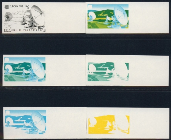 Österreich - ANK 1953 Ph U. - Phasendrucke ungezähnt in Farbe - CEPT - Erdfunkstelle Aflenz - Postfrisch ** / DB / Kommissionsverkauf "PZP"