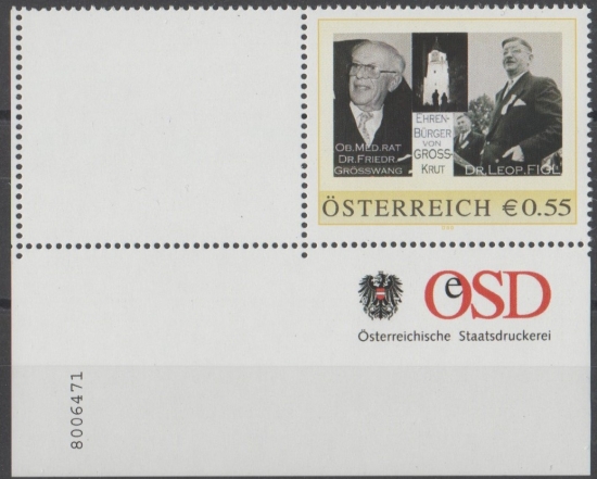 8006471 - PM - Personalisierte Marke - Ehrenbürger von Großkrut - Dr. Figl - Dr. Grösswang **
