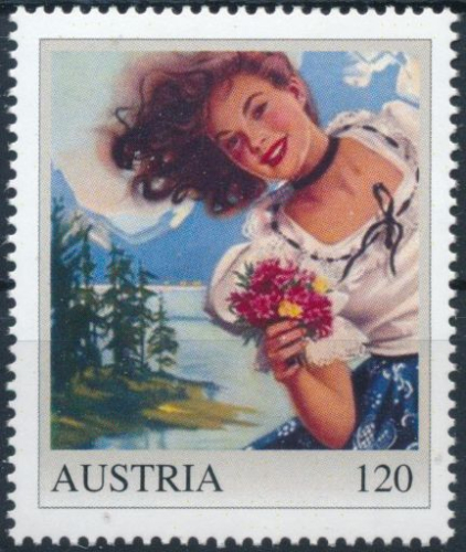 8144221 - PM - Personalisierte Marke - Erotik - sexy Girl - Woman - Gemälde - Dirndl - Postfrisch ** - Differenzbesteuert gem. § 24 UStG