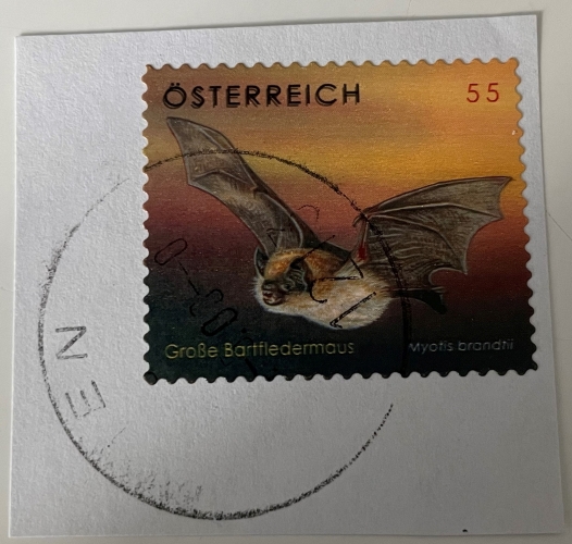 2007 - Große Bartfledermaus - ANK 2678 DD - Doppeldruck der schwarzen Farbe "Österreich" - Gestempelt / DB / Kommissionsverkauf "DN"