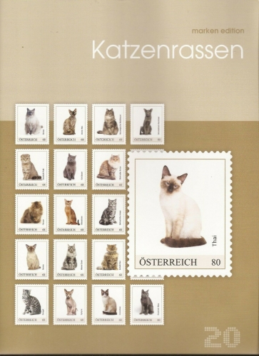 2018 - Marken Edition 20 - Katzenrassen - Postfrisch ** / DB / Kommissionsverkauf "BH"