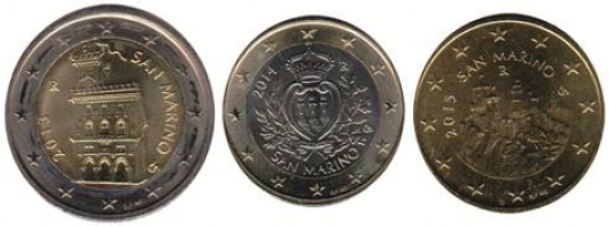 San Marino 50 C., 1 und 2 Euro