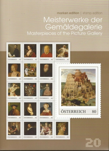 2016 - Marken Edition 20 - Meisterwerke der Gemäldegalerie - Postfrisch **