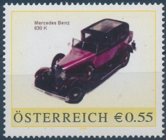 8009106 - PM - Personalisierte Marke - Oldtimer - Mercedes Benz 630 K Baujahr 1928 - Postfrisch ** / DB / Kommissionsverkauf "BH"