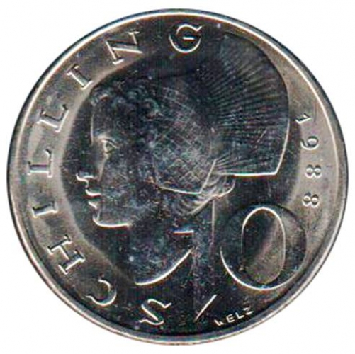 10 Schilling Cu-Ni stgl. 1988