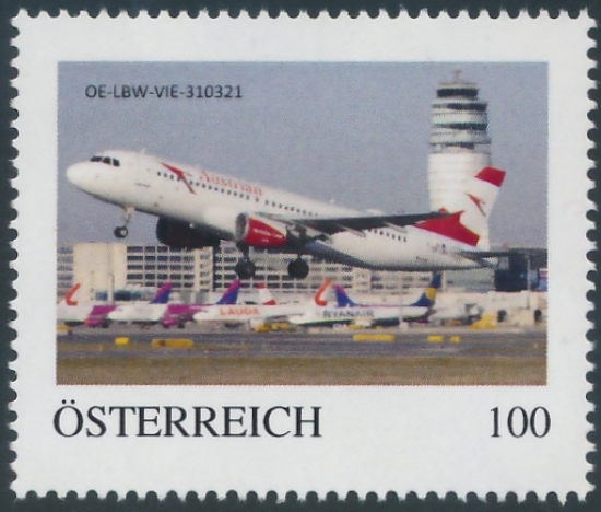 8137349 - PM - Personalisierte Marke - Flugzeug -  Austrian Airlines - AUA - Postfrisch ** / DB / Kommissionsverkauf "BH"