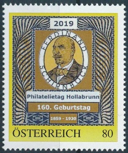 PM - Personalisierte Marke - Philatelietag Hollabrunn - 160. Geburtstag Ferdinand Schirnböck - Postfrisch ** / DB / Kommissionsverkauf "BH"