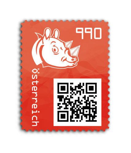 Crypto stamp 3.1 - RHINO - Farbe: ROT - Postfrisch **