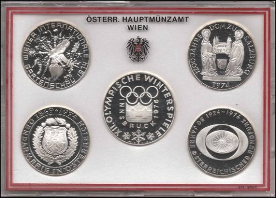 1974 Silber Schilling Münzset