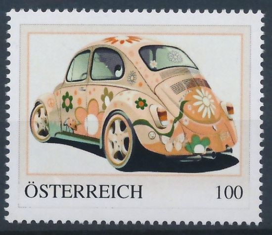 8126211 - PM - Personalisierte Marke - Auto - Volkswagen - VW-Käfer - Flower Power - Postfrisch ** / DB / Kommissionsverkauf "BH"